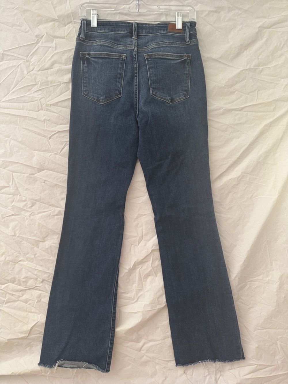 Judy Blue High Rise Raw Hem Dark Blue Bootcut Jeans - Picture 6 of 8